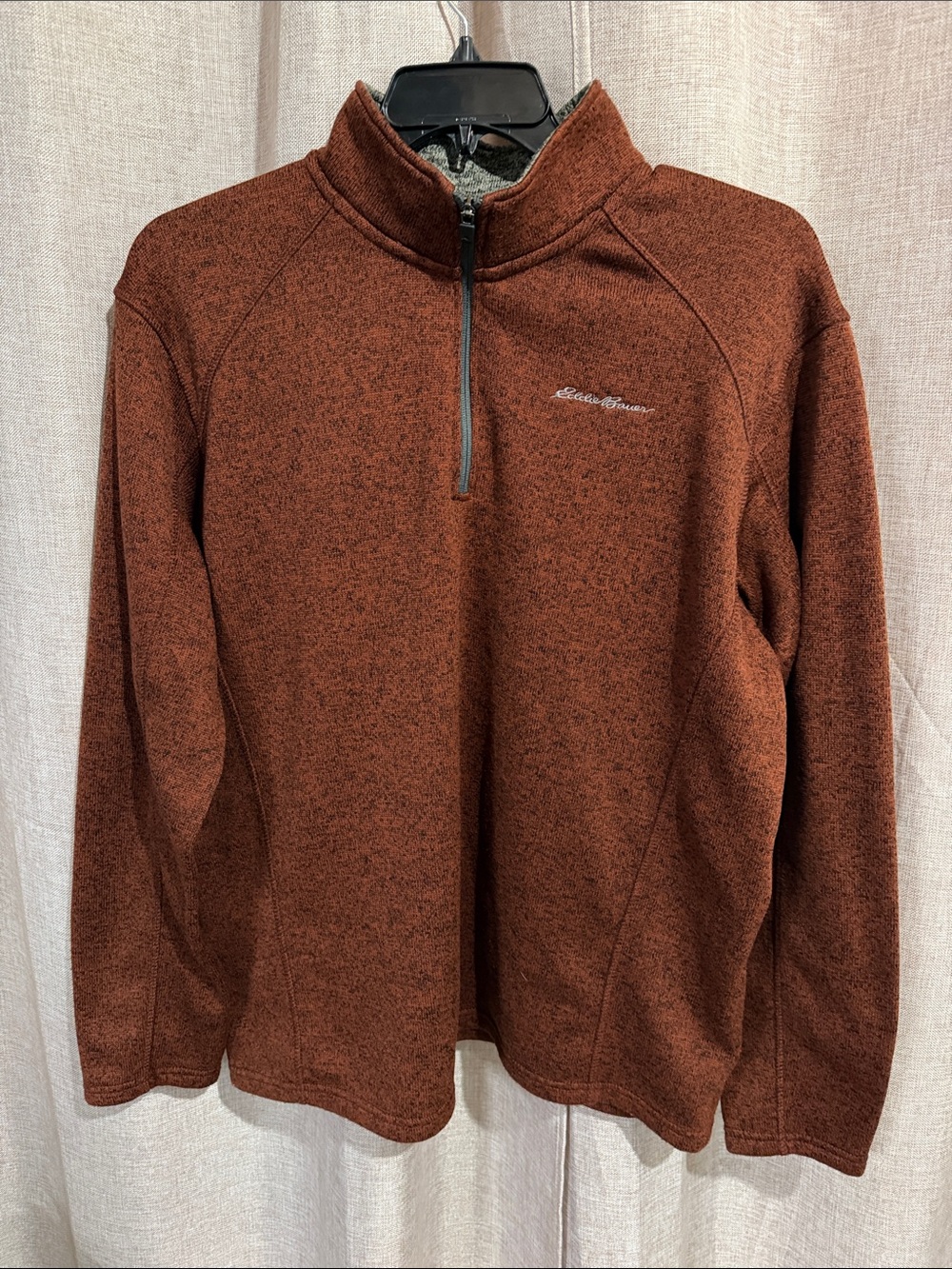 Eddie Bauer Men's Rust Half-Zip Fleece Pullover
